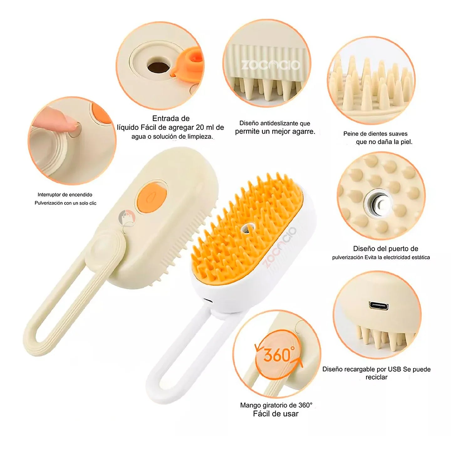 Cepillo a Vapor para Mascotas